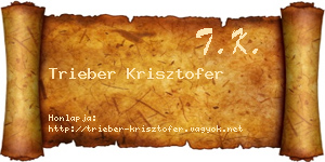 Trieber Krisztofer névjegykártya
